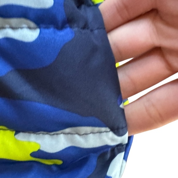 Gymboree Blue Camo Puffer Jacket Coat Hooded Full zip Baby Boy 6-12M - Picture 3 of 6